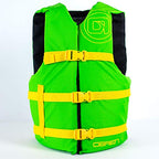 Obrien 4 Pack General Purpose Life Jackets, Green/Yellow
