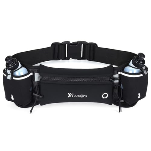 Proberos Running Belt With Dual Water Bottles, Adjustable Hydration Belt And Waist Pack For Running And Cycling, Fanny Pack Fits