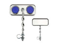 Lowrider Rectangle Flat Twisted Mirror Blue Reflectors. Bike Mirror, Bicycle Mirror, Beach Cruiser, Chopper, Limo, Stretch Bike,