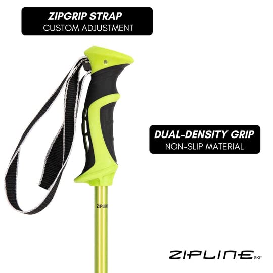 Ski Poles Graphite Carbon Composite - Zipline Lollipop U.S. Ski Team Official Supplier (Lemon, 44'' In./112 Cm)