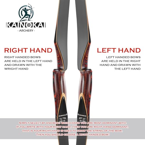 Kainokai 58 Laminated Recurve Bow,Amercian Hunting Bow Archery Bow 20-60Lbs (40Lbs, Left Hand)