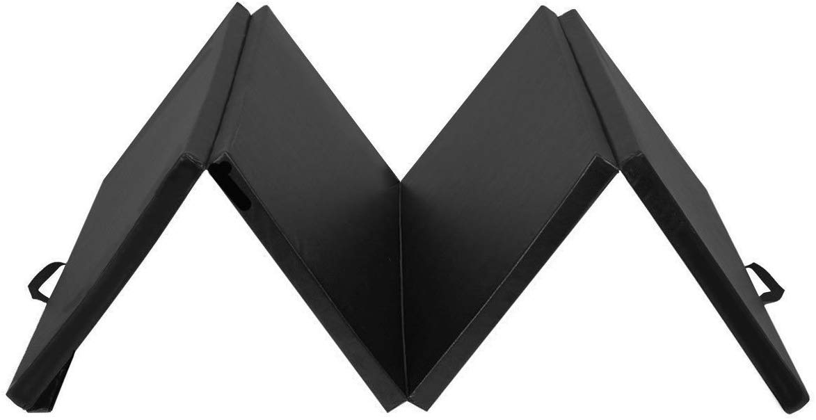 Goflame Gymnastics Mat Folding 4X10X2, Thick Exercise Mat With Carrying Handles, Gym Fitness Aerobics Mat For Yoga, Tumbling, Gy