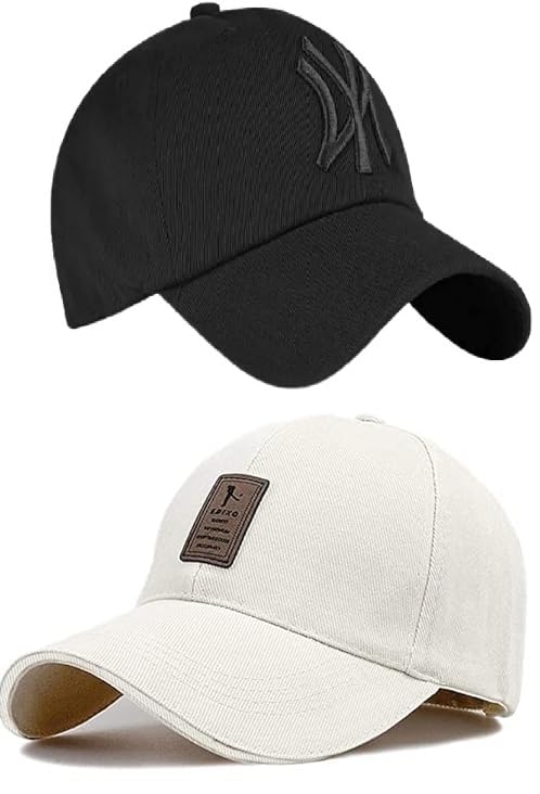 Selloria A Brand Adjustable Unisex Cap For Men And Women Freesize Baseball Caps (Pack Of 2) White