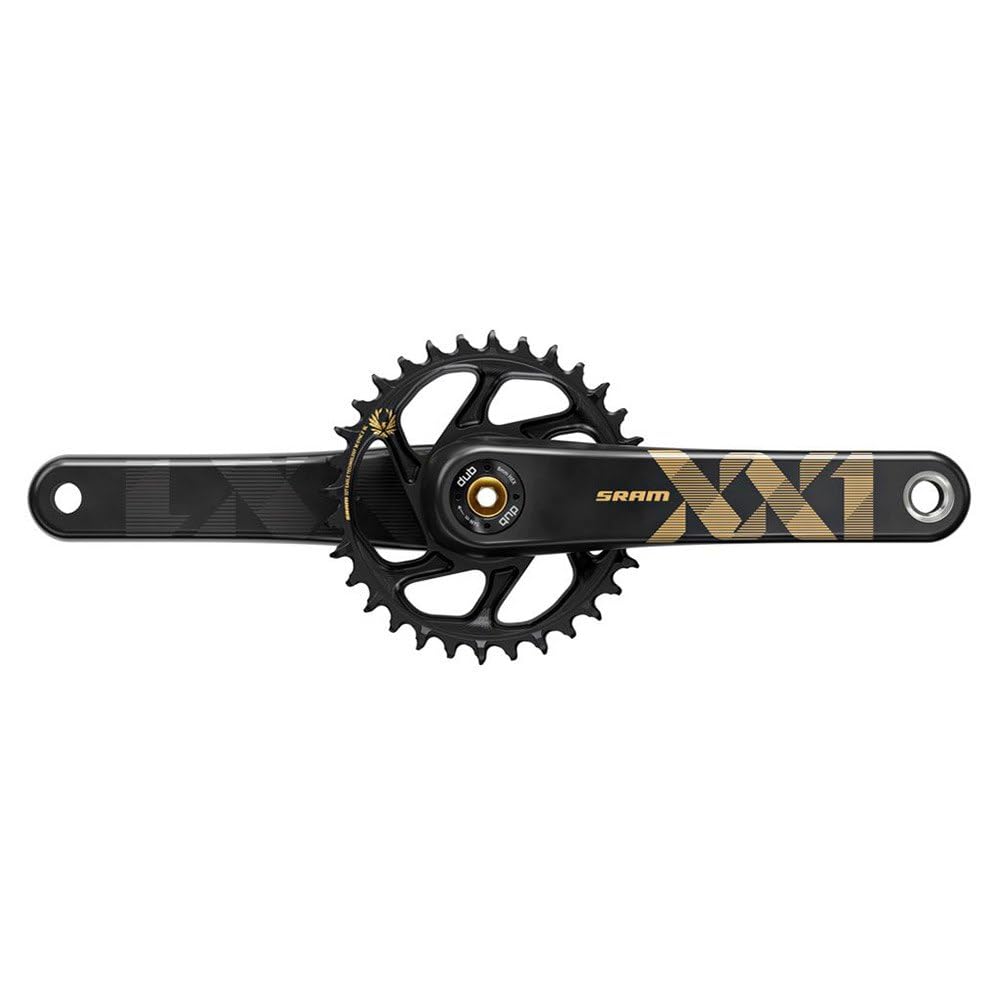 SRAM XX1 Eagle Carbon Boost Crankset - 170mm, 12-Speed, 34t, Direct Mount, DUB Spindle Interface, Black/Gold