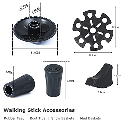 Walking Stick Tips Rubber 4 Pack Trekking Pole Tips Replacement- Rubber Feet For Hiking Poles, Walking Sticks, Trekking Poles  R