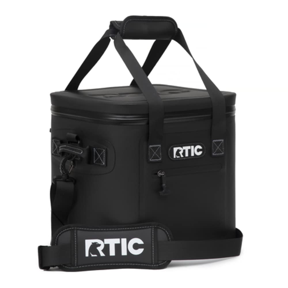Rtic Soft Cooler 12, Insulated Bag, Leak Proof Zipper, Keeps Ice Cold For Days (Black)