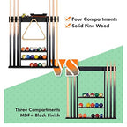 Xcsource Pool Cue Rack Only, Pool Stick Holder Wall Mount, 6 Pool Billiard Stick + Ball Set Wall Cue Rack, Made Of 100% Bamboo W