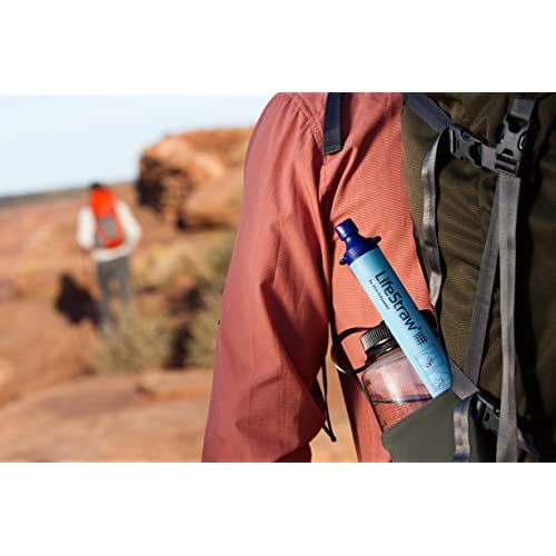 Lifestraw Personal Water Filter For Hiking, Camping, Travel, And Emergency Preparedness, 3 Pack, Blue