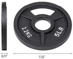 Fitvids Olympic Cast Iron 2-Inch Weight Plate for Strength Training & Weightlifting, 5LB Set of 4
