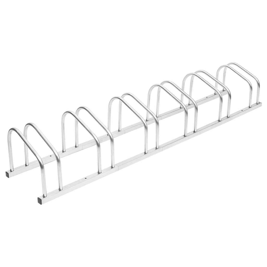 vidaXL Galvanized Steel Bike Rack, Space-Saving Vertical Storage for 6 Bikes, Anti-Theft Feature, Ideal for Home or Business Use