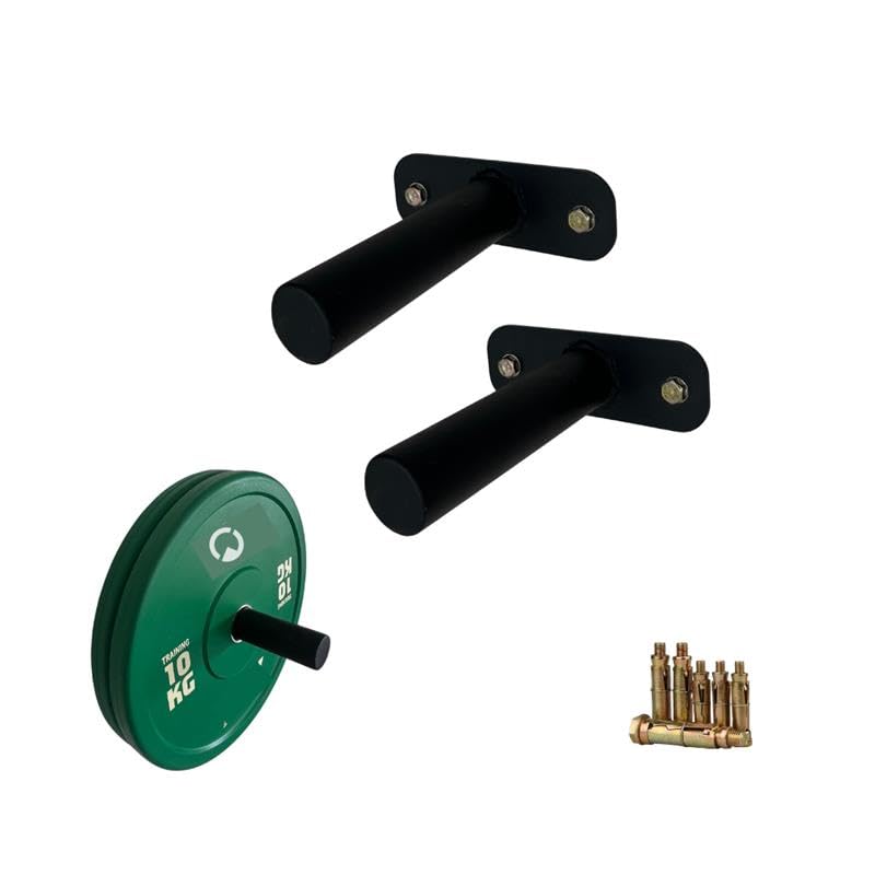 Sthenos Gym Weight Plate Wall Holder Rack (Pack Of 1)  HeavyDuty Steel Wall Mount For Olympic Weight Plates, Home Gym Organize