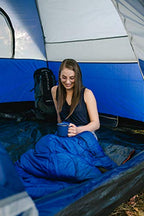 Stansport Redwood Rectangular 30'' X 75'' Sleeping Bag, Blue,Dark Green