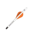 New Archery Products Quikfletch Twister 2'' 3-Vane Stabilizing Fletching - White Tube, Orange/White Vanes