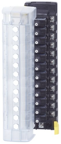 Blue Sea Systems Circuit Breaker Block, 12 Ckt, W/Ground