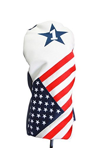 Usa 1, 3, H Golf Headcover Patriot Vintage Retro Patriotic Driver Fairway Wood Hybrid Head Cover