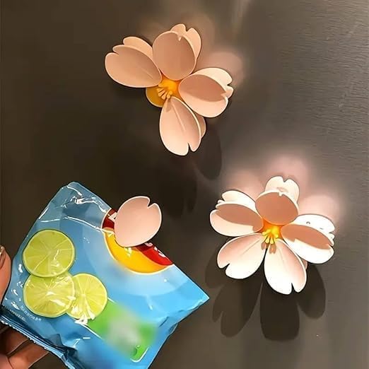 Nituess Decorative Flower Magnetic Clip For Fridge  Reusable Food Bag Sealing Clip For Kitchen, Pantry & Office Use | Strong Gr