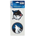 Wincraft NBA Minnesota Timberwolves 48690011 Perfect Cut Decal (Set of 2), 4 x 4