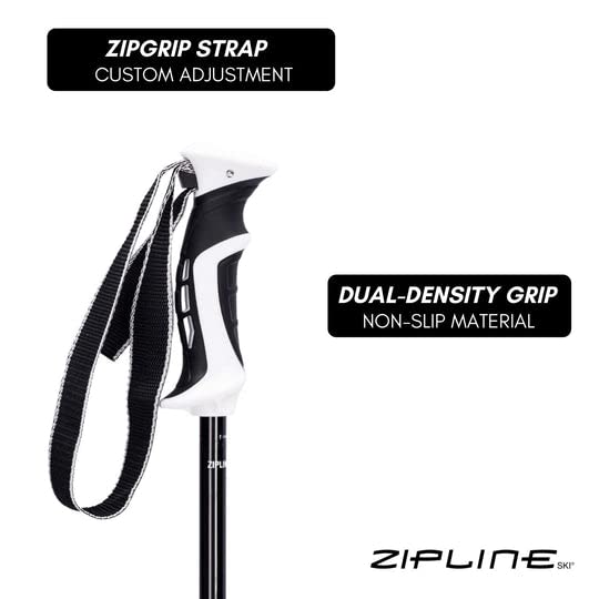 Ski Poles Graphite Carbon Composite - Zipline Lollipop U.S. Ski Team Official Supplier (Black Liquorice, 46'' In./117 Cm)