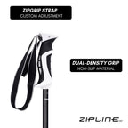 Ski Poles Graphite Carbon Composite - Zipline Lollipop U.S. Ski Team Official Supplier (Black Liquorice, 46'' In./117 Cm)