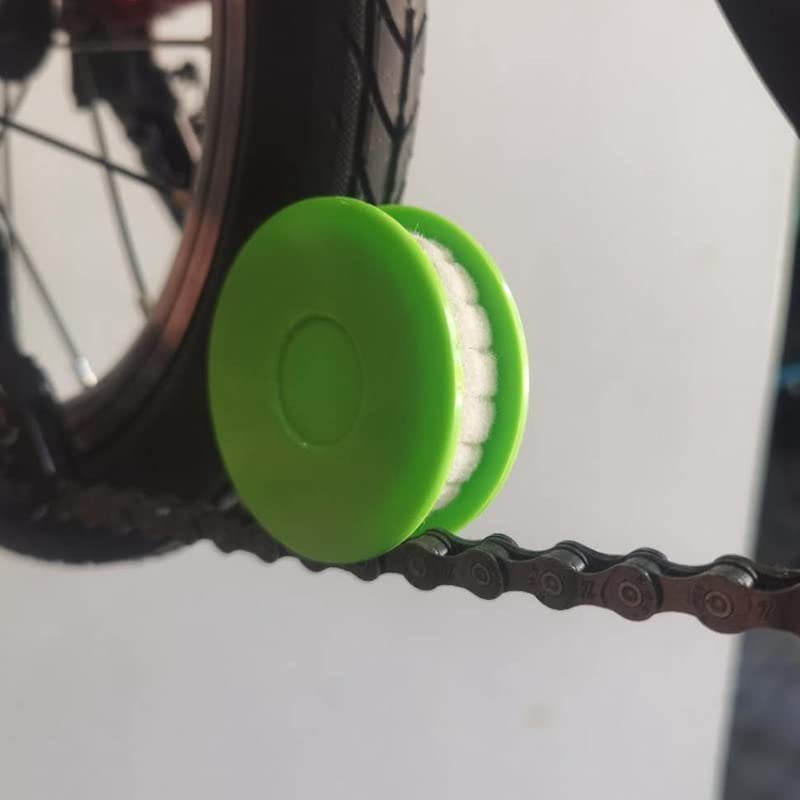Lasenersm 1Pc Bike Chain Oiler Lubricator With 2 Replacement Wool Felts Bike Chain Oiler Roller Lubricator Bicycle Chain Gear Oi