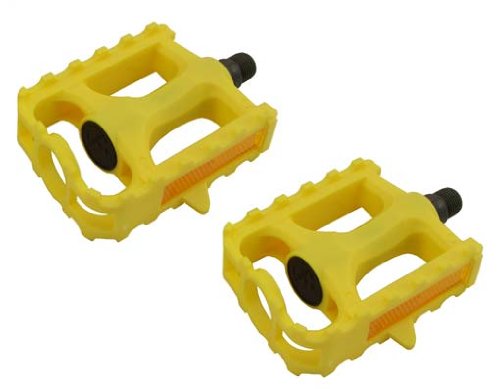 Alta Plastic 861 Mtb Bike Pedals, Multiple Sizes And Colors (Yellow, 1/2'')