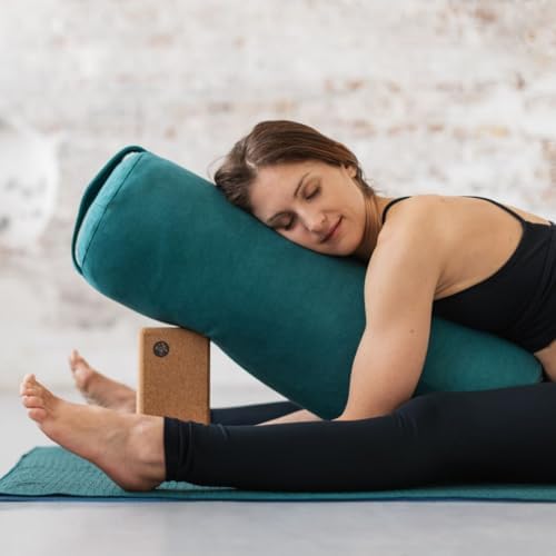 Manduka Cork Lean Yoga Block - Resilient Sustainable Material, Portable, Comfortable, Easy to Grip Fitness, Yoga Exercise & Pila