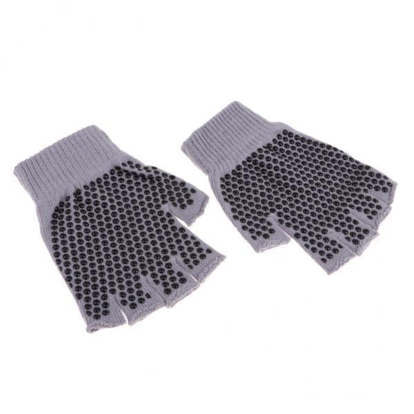 VELURA 2xYoga Gloves Half Finger Workout Fitness Glove with AntiSlip Beads Grey|Sporting Goods | Fitness Running & Yoga | Stren