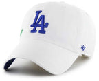 Los Angeles Dodgers White Confetti Buckle Strap Hat, Adjustable Fit