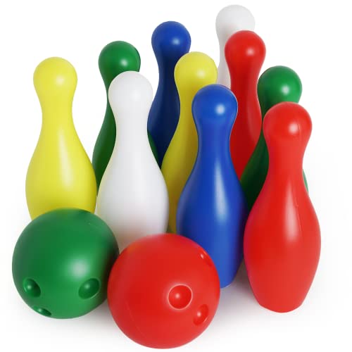 Boley Kids Bowling Set - 12 Piece Colorful Lawn Bowling Games Set - Portable Indoor Or Outdoor Bowling Game - Toddler Bowling Pi
