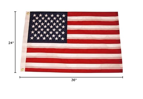 Taylor Made Sewn American Flag for Boats, 24 x 36, Marine-Grade Nylon, Fade Resistant, Brass Grommets, Embroidered Stars and Str