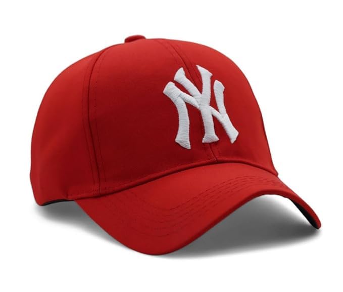 Goodfriends Ny Embroidered Baseball Cap, Red With Adjustable Back Strap