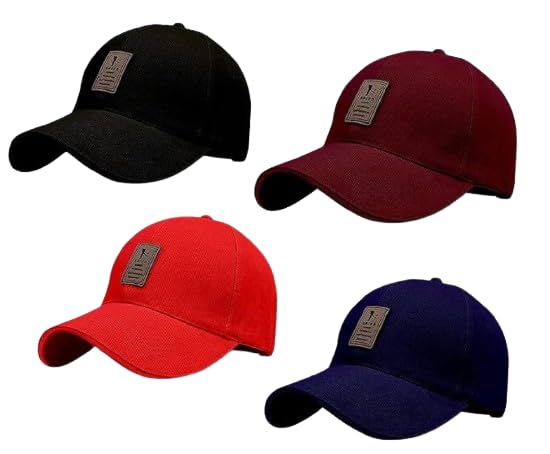 Solid Baseball Casual Sports Adjustable Cotton Indian Cricket Caps For Men/Women Unisex (Ed Black Blue Maroon Red)