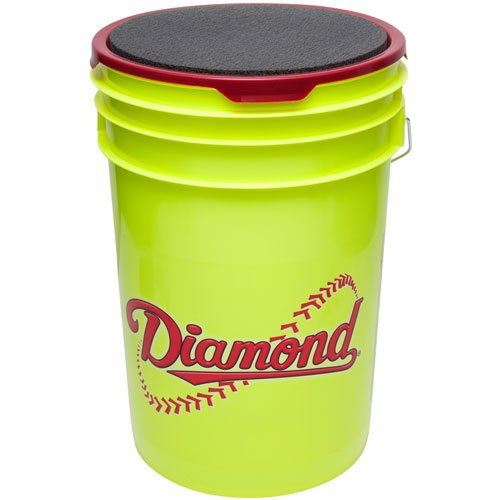 Diamond Sports Official Fastpitch 12Ysc Softballs With Bucket 18 Ball Pack W/Bucket, Yellow