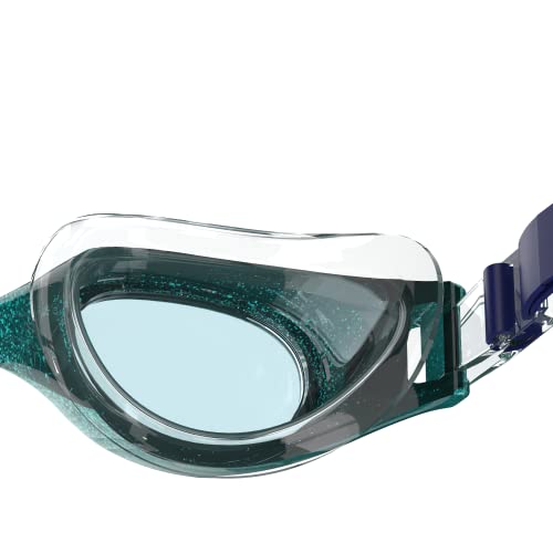 Speedo Unisex-child Swim Goggles Hydrospex Ages 6-14, Enamel Blue Glitter/Celeste
