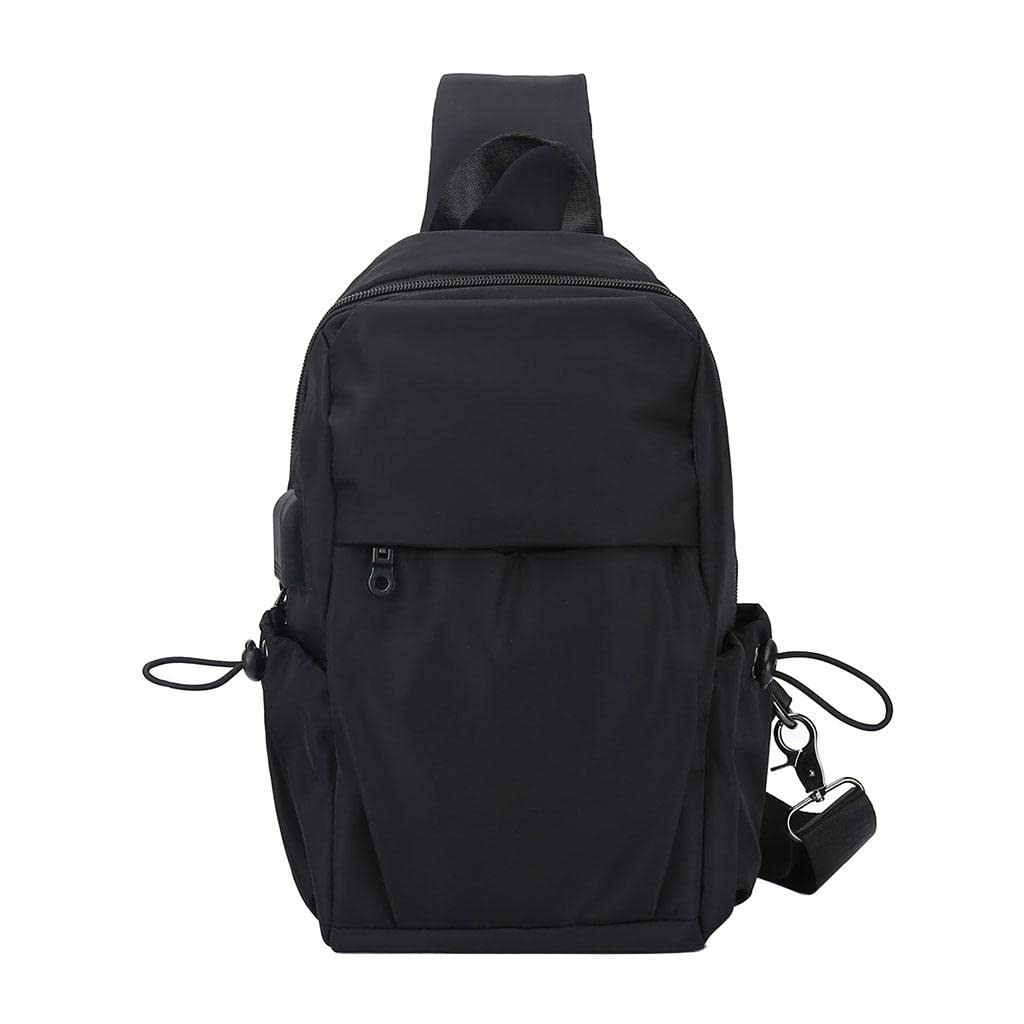 Ujeavette MenS Travel Sling Canvas Chest Pack Crossbody Anti Theft Shoulder Bag