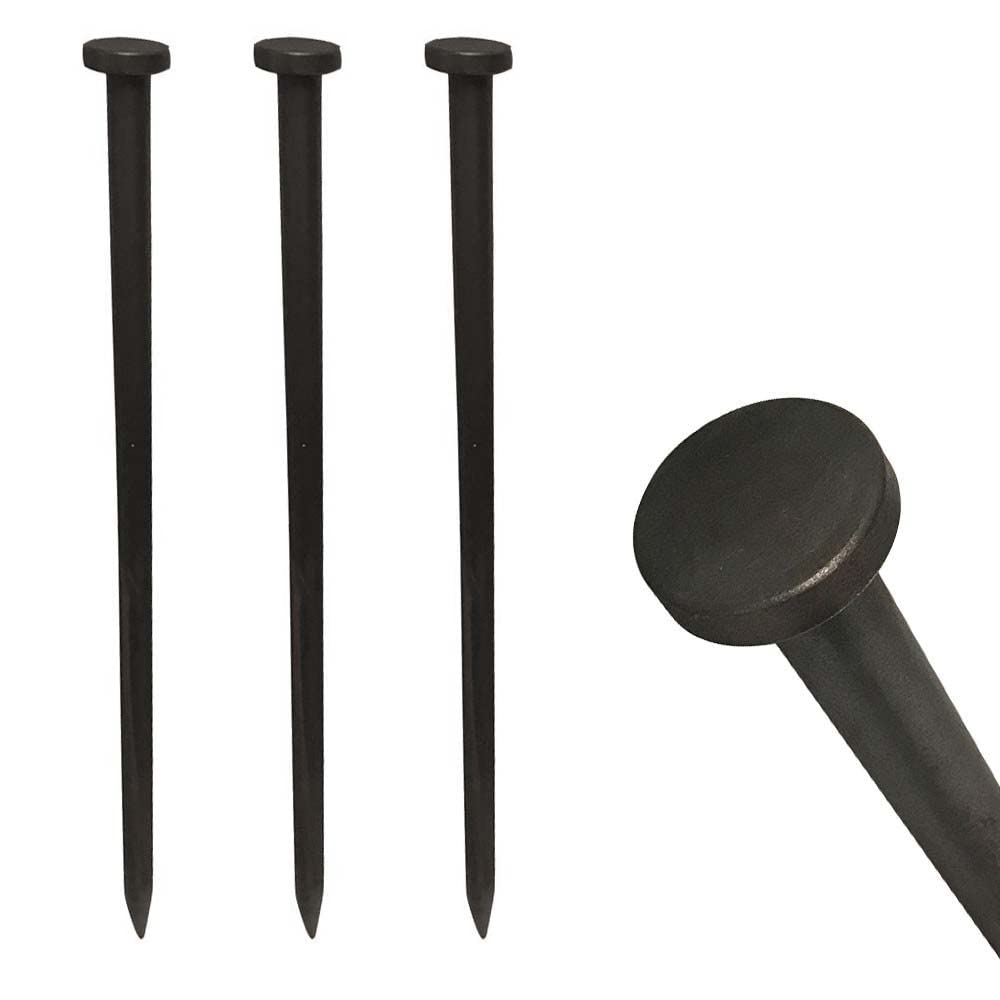 Moose Supply Single Head Metal Tent Stakes Heavy Duty Steel Ground Stake, Versatile Spikes To Anchor Commercial Inflatables, Eve