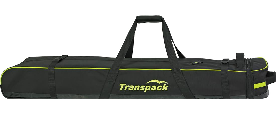 TRANSPACK SKI VAULT PRO Unisex Padded Straps Heavy-Duty Water-Resistant Boot & Ski Bag, Black w/Yellow Electric