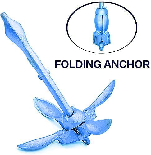 Xialuo Marine Kayak Anchor Kits 3.5 Lb Folding Anchor Accessories With 30 Ft Rope For Fishing Kayaks, Canoe, Jet Ski, Sup Paddle