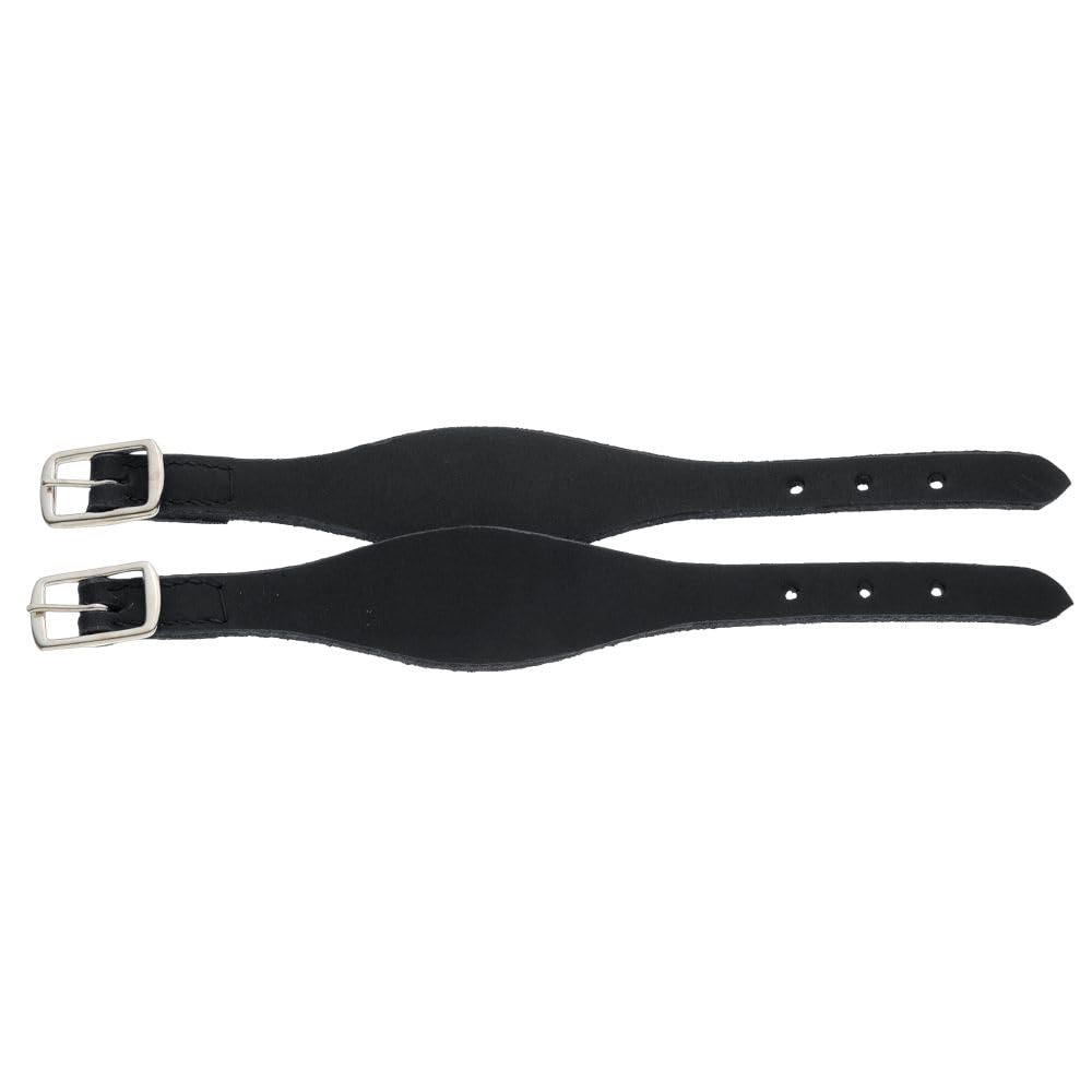 Shaped Leather Hobble Straps Black