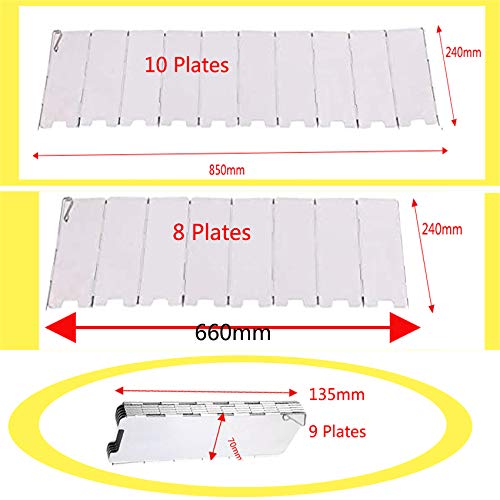 Gciyaen Folding Stove Windscreen Outdoor Camping Stove Windshield With Carrying Bag (660 X 240Mm 8 Plates)