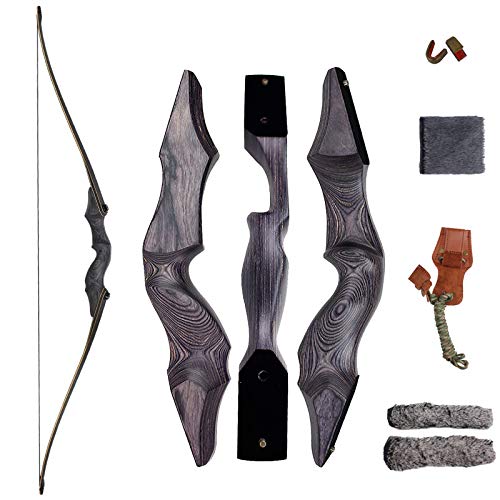 Sinoart 60 Takedown Longbow Archery Wooden Archery Bow Included Fur Rest Pad Stringer Tool Tab String Nocks Right And Left Hand