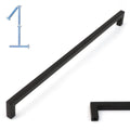 Koofizo Solid Square Bar Cabinet Handle - Black Furniture Pull, 126 Inch320Mm Screwhole Distance, 1-Piece For Kitchen Cupboard D