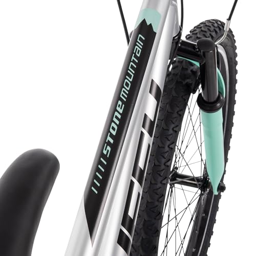 Huffy Stone Mountain 21-Speed Hardtail Ladies Mountain Bike, 24-Inch, Silver