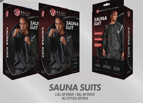 Bally Total Fitness Mens Sauna Suit, Black, Large-X-Large