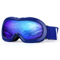 Velazzio Kids Ski Goggles, Snowboard Goggles Otg Snow Goggles Anti-Fog Double-Layer Lenses, 100% Uv Protection (Blue Frame/Blue 