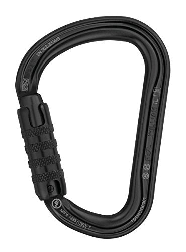 Petzl, William, Locking Carabiner for Belaying, Black, Screw-Lock