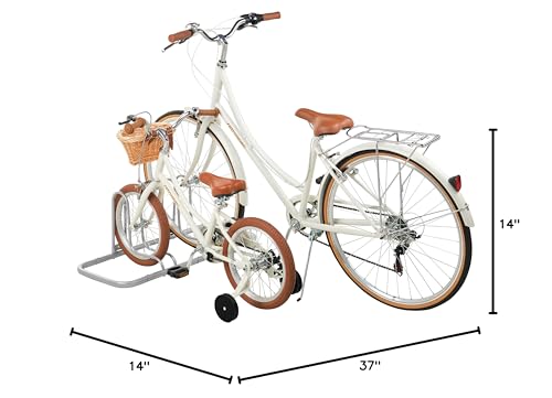Retrospec Stash Rack 2 Bike Floor Stand Bicycle Storage Organizer, Grey