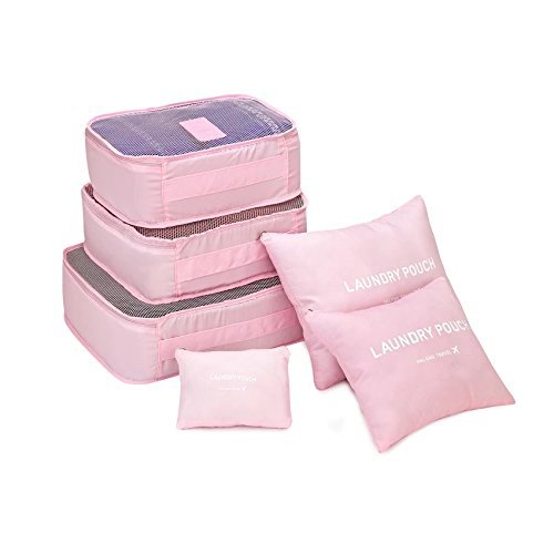 MezonS 6 In 1 Waterproof Travel Laundry Pouch Cosmetics MakeUp Bags Organizer  Multi Color