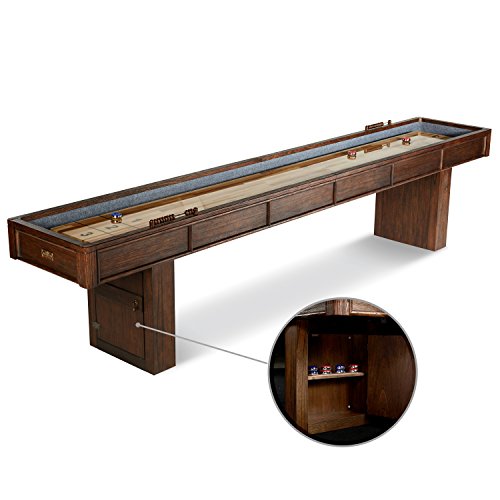 Barrington Billiards 12' Webster Shuffleboard Table With Scratch-Resistant Playfield And 8 Puck Set