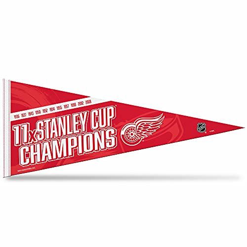 Rico Industries Nhl Hockey Detroit Red Wings Multi Champ 12'' X 30'' Felt Wall D  Cor Pennant - Great For Home/Bed Room/Man Cave
